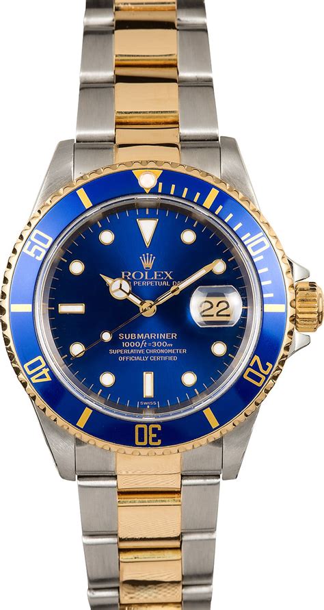 rolex submariner two tone blue face replica|Rolex 2 tone submariner price.